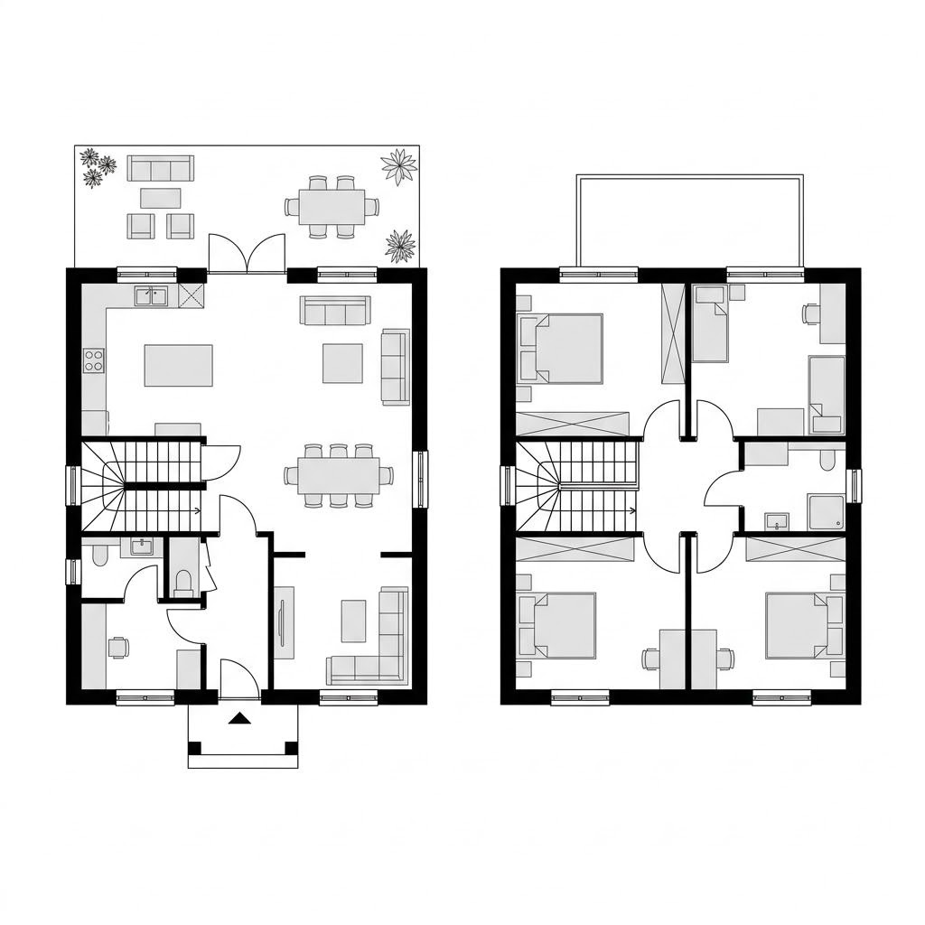 Grundriss Reetblick 158 – 158 m² Friesenhaus mit 5 Zimmern