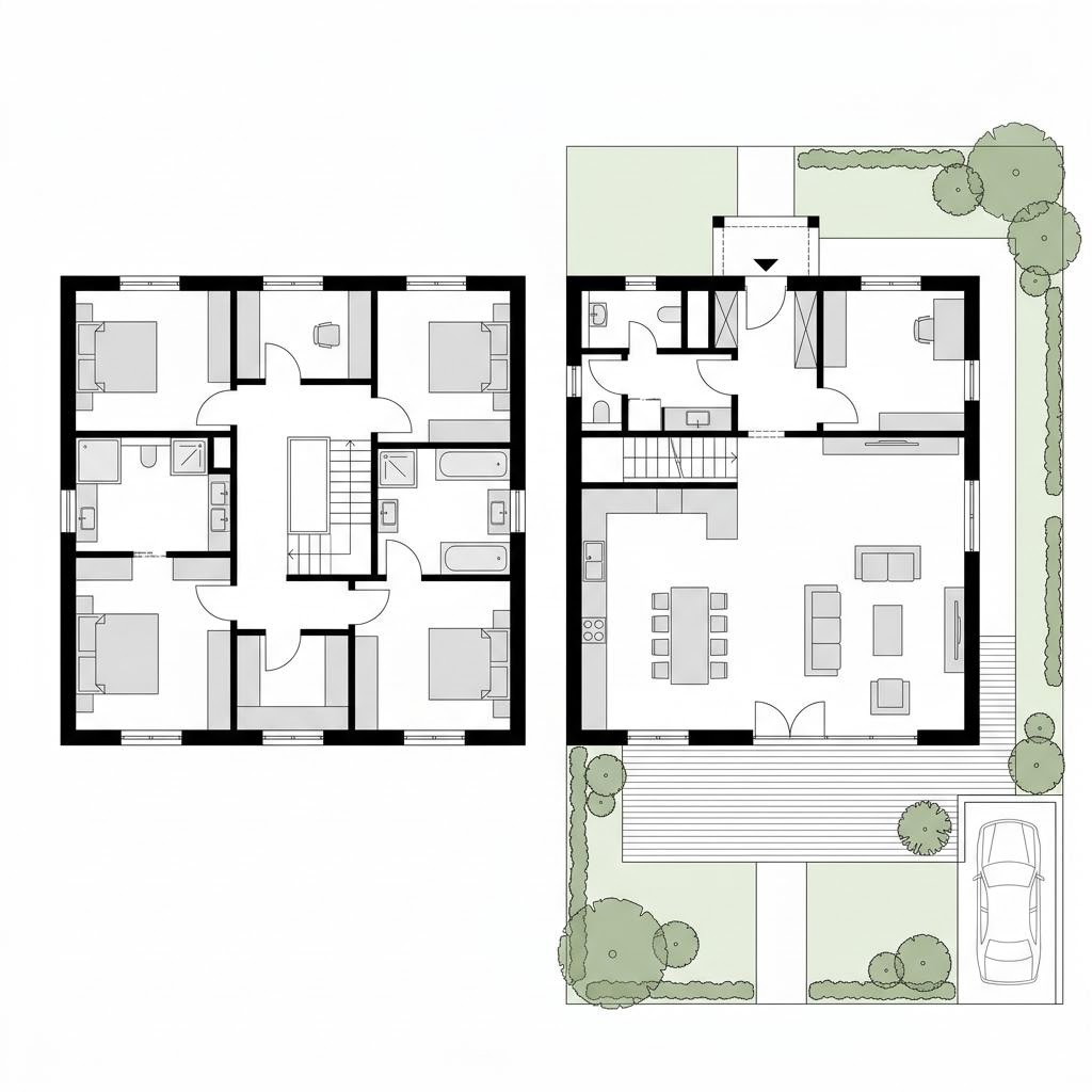 Grundriss Stadtvilla Variant 164 von Hanse Haus — 164 m², 5 Zimmer