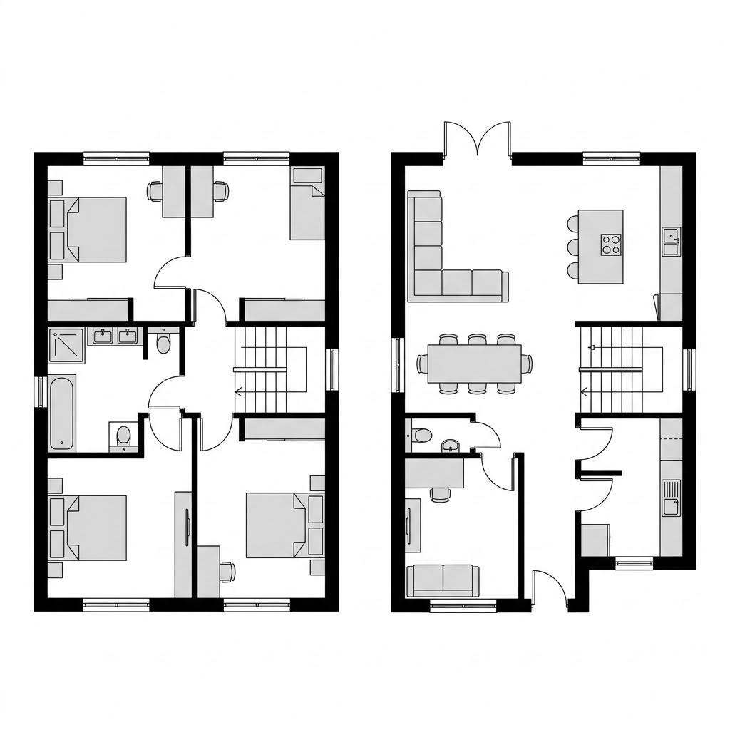 Grundriss Variant Familie 142 von Hanse Haus — 142 m², 5 Zimmer