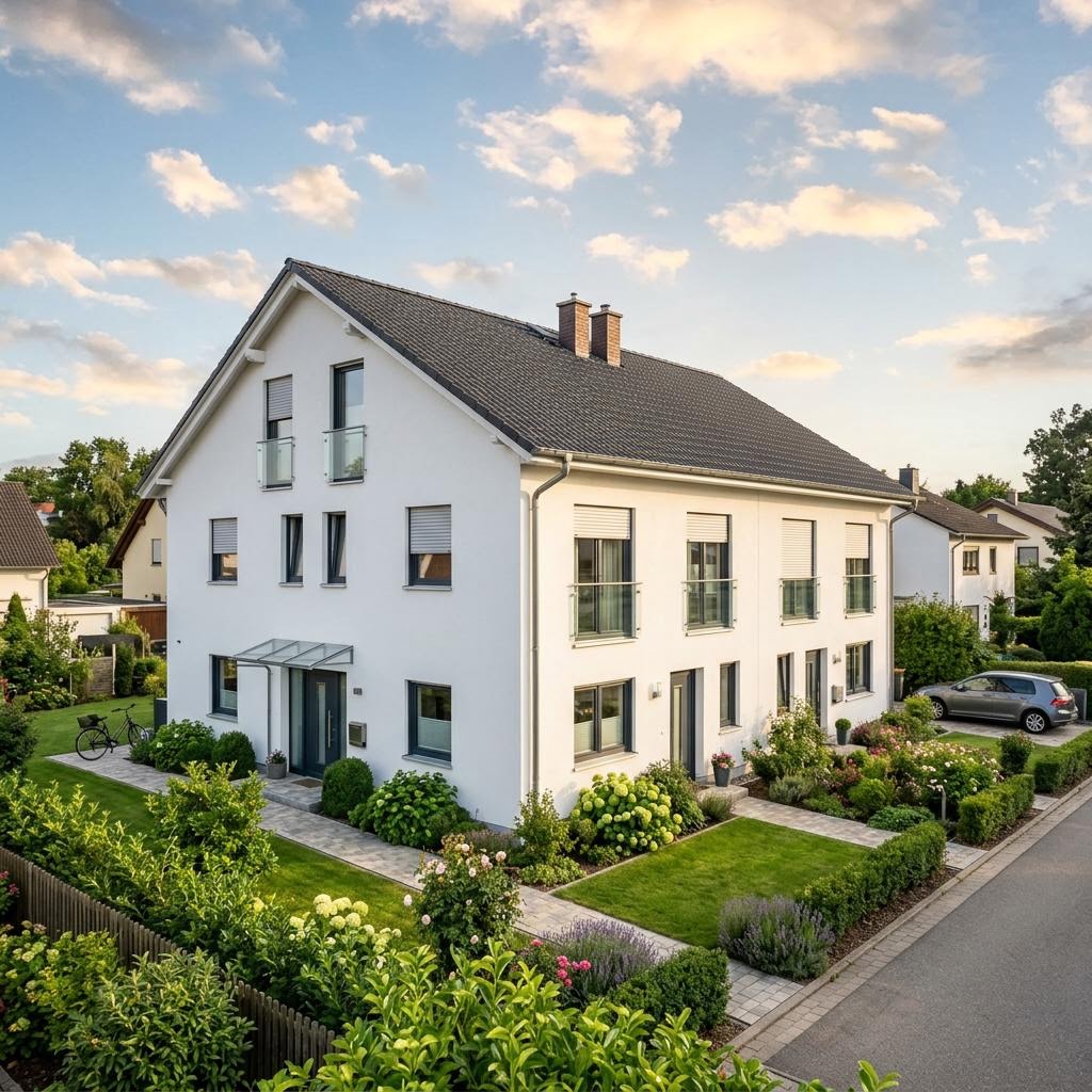 Massives Doppelhaus Duetto 120 von Heinz von Heiden mit Satteldach