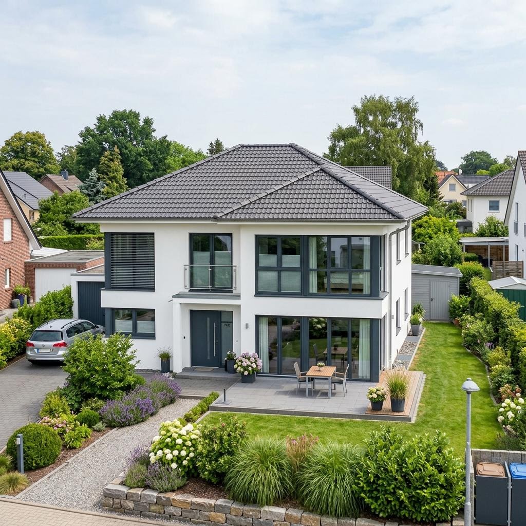 Doppelhaushälfte Duplex Nord 146 von Heinz von Heiden Massivhäuser — Walmdach, 146 m² für schmale Grundstücke