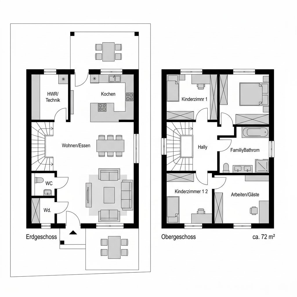 Grundriss Medley Familienhaus 144 von Heinz von Heiden Massivhäuser — 144 m², 5 Zimmer