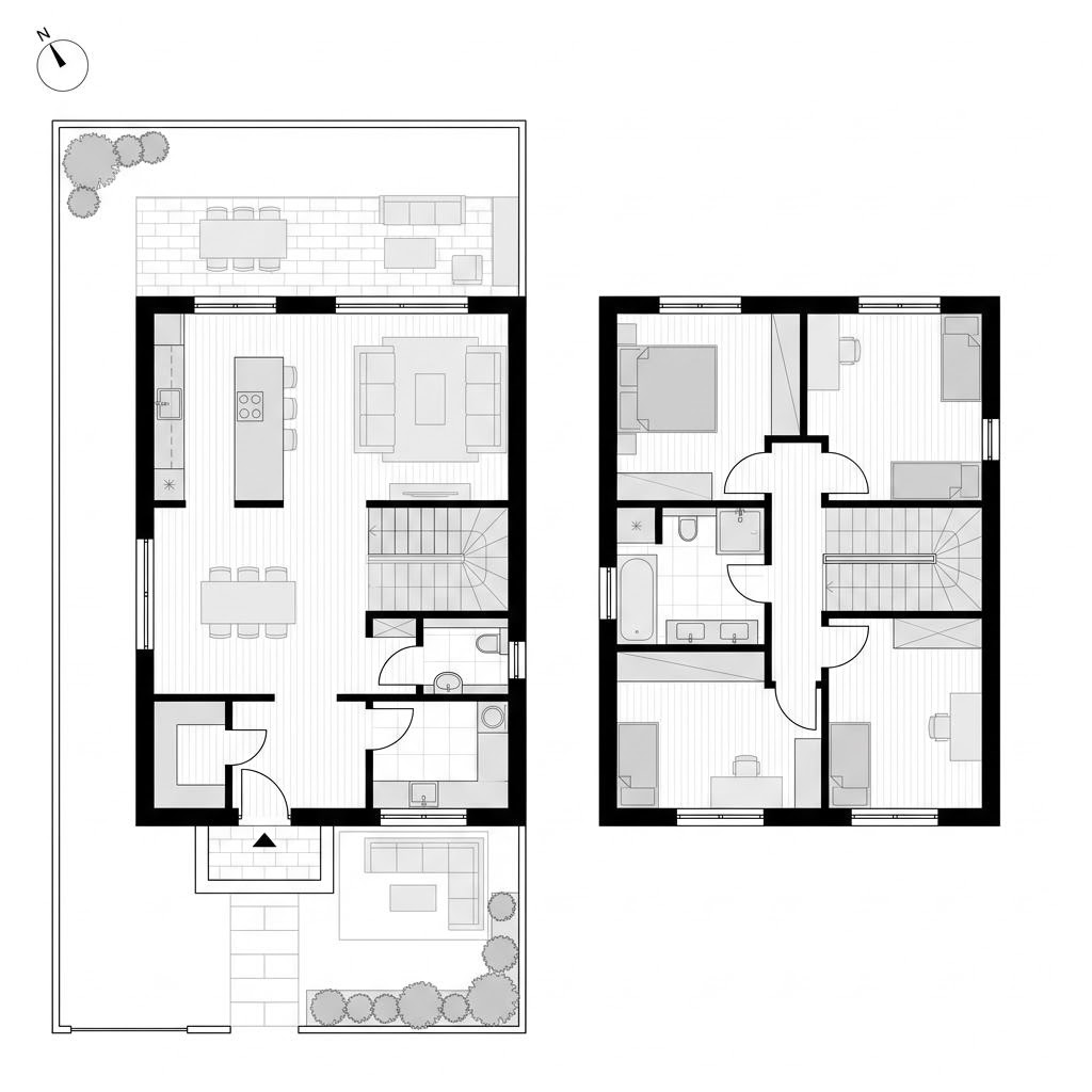 Grundriss Stadtvilla Arcus 162 von Heinz von Heiden Massivhäuser — 162 m², 5 Zimmer