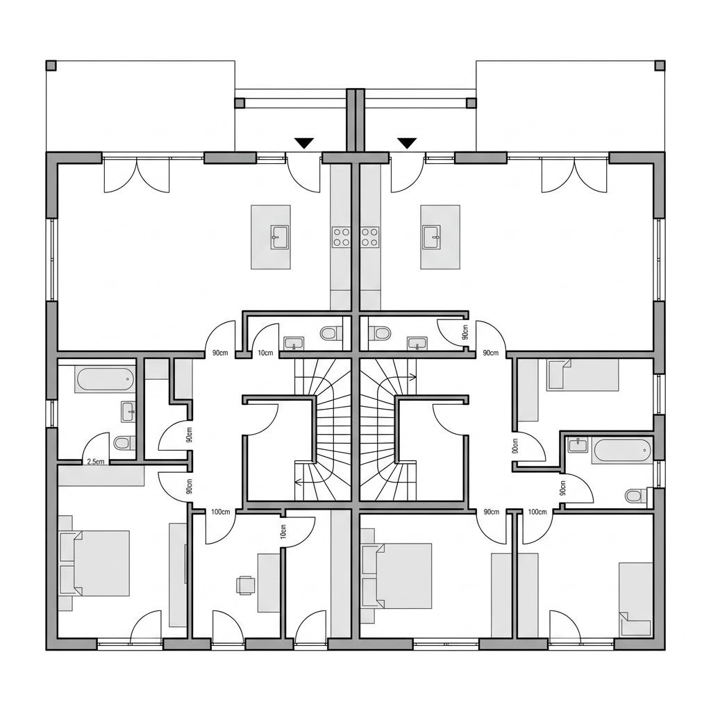 Grundriss Zweifamilienhaus 881 – 200 m² Zweifamilienhaus mit 8 Zimmern