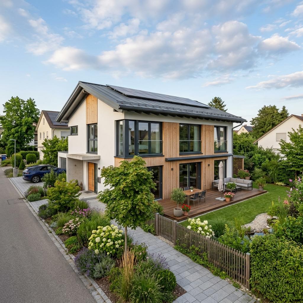 Holzhaus casaVita 134 von Beilharz Haus — modernes Familienhaus mit Pultdach