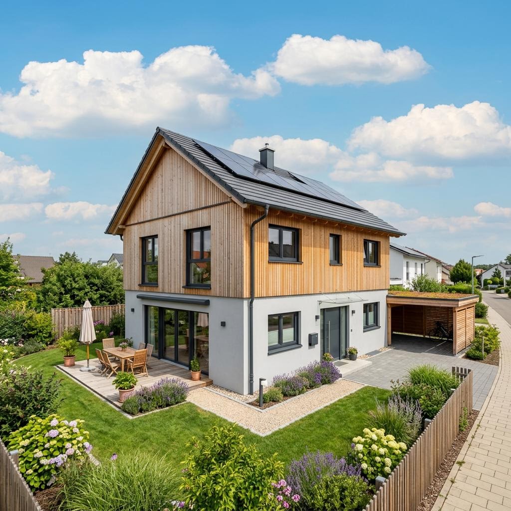 Holzhaus Planungsbeispiel 108SB10 von Bio-Solar-Haus — kompaktes Haus in Haus-im-Haus-Bauweise