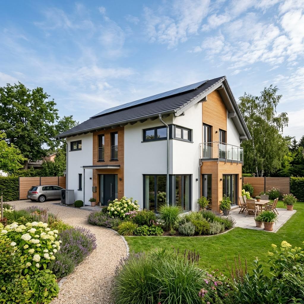 Holzhaus Planungsbeispiel 145H10 von Bio-Solar-Haus — Familienhaus in Haus-im-Haus-Bauweise