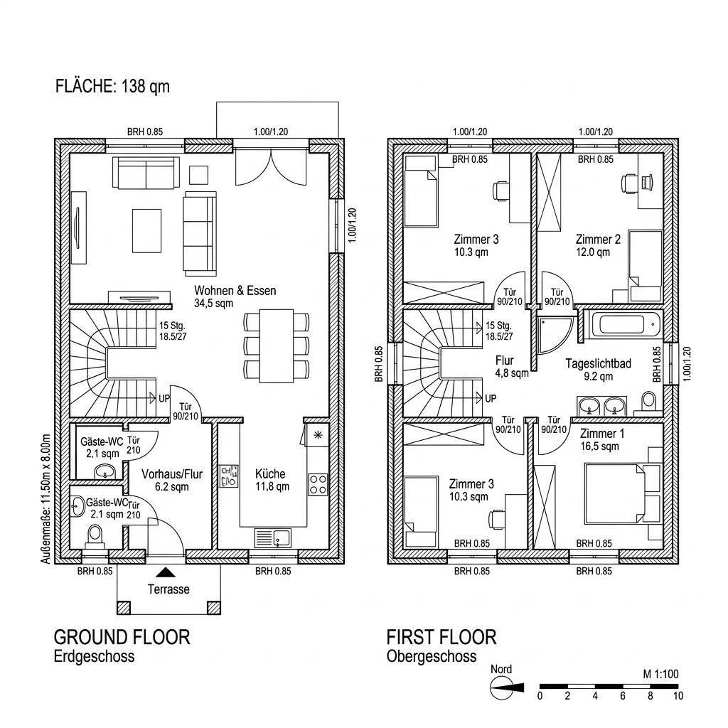 Grundriss Ammersee von Isartaler Holzhaus — 138 m², 5 Zimmer