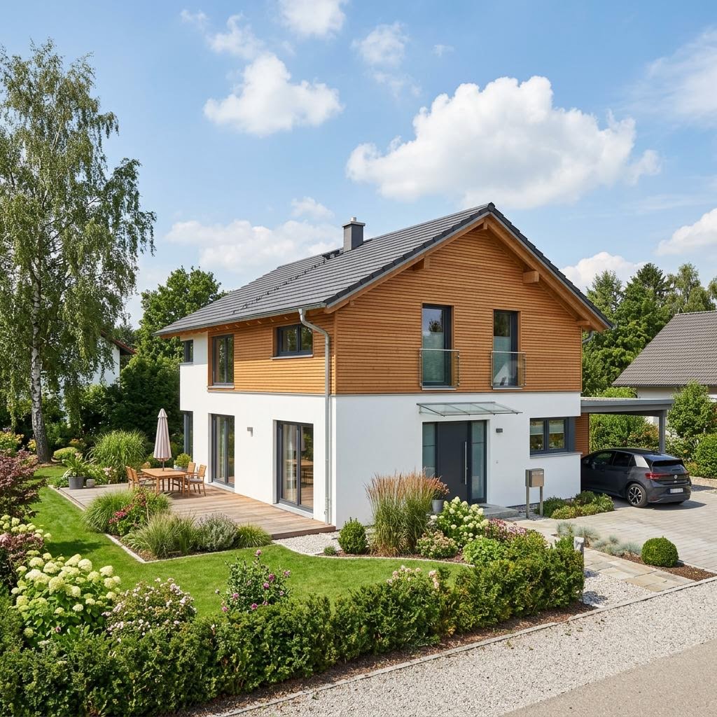 Holzhaus Chiemsee von Isartaler Holzhaus — behagliches Familienhaus mit Satteldach