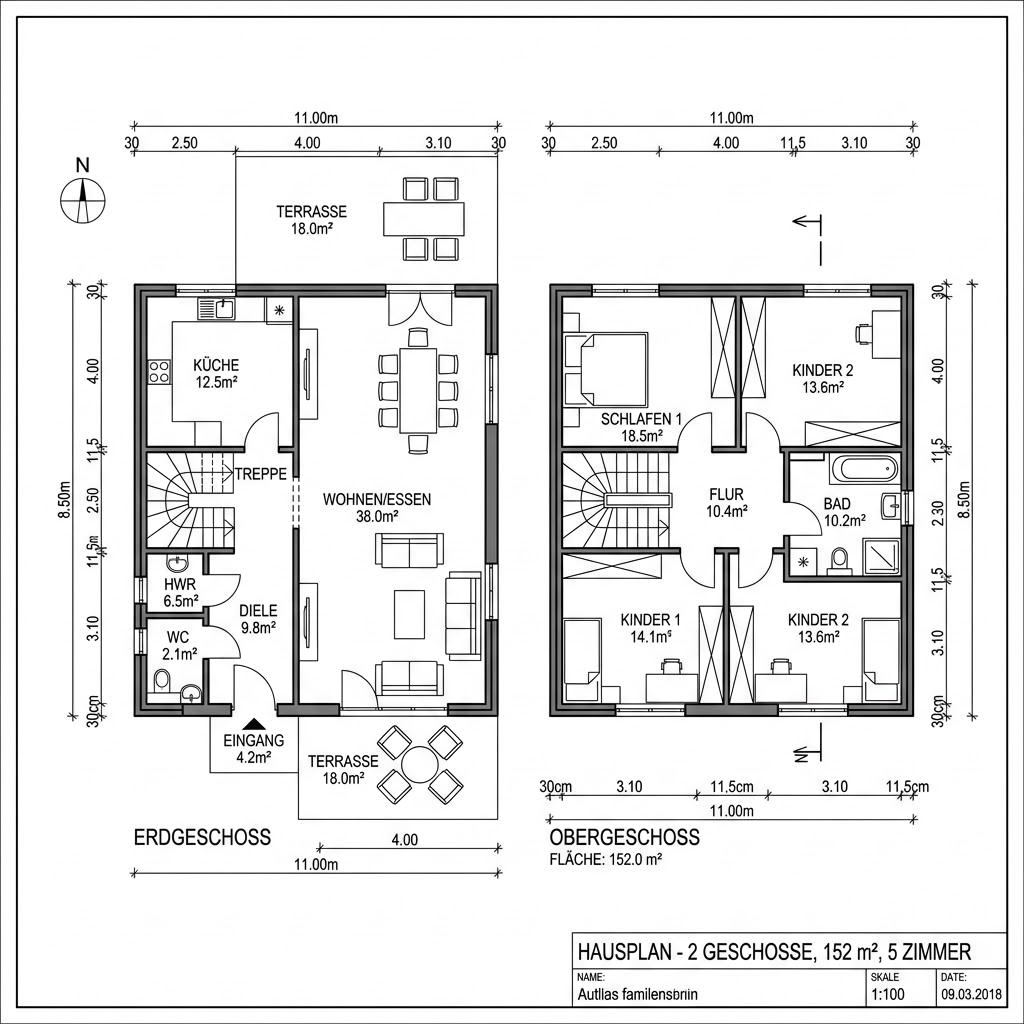Grundriss Chiemsee von Isartaler Holzhaus — 152 m², 5 Zimmer