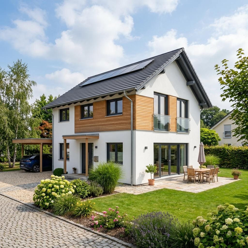 Holzhaus Pullach von Isartaler Holzhaus — Familienhaus mit fünf Zimmern und Satteldach