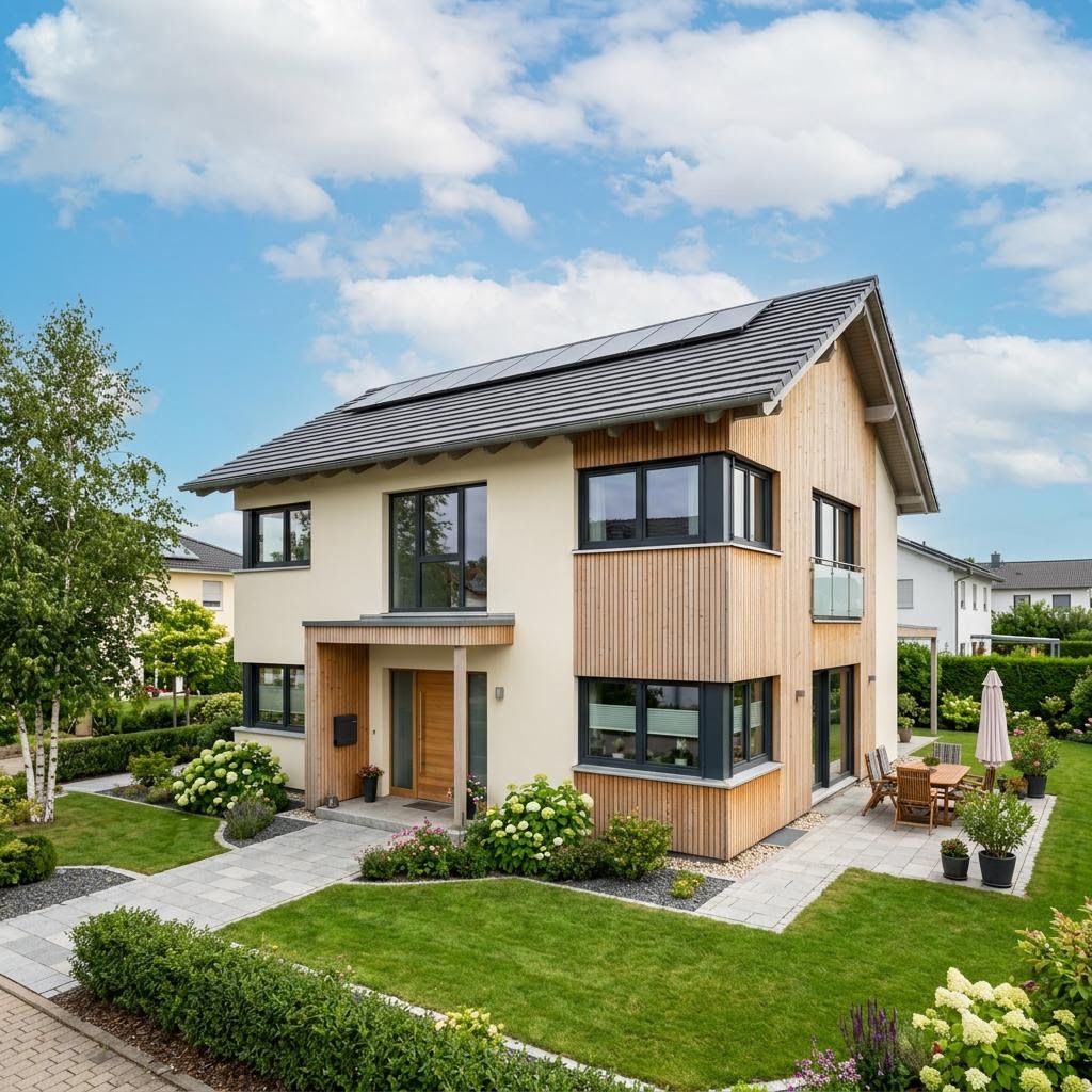 Holzhaus Tegernsee von Isartaler Holzhaus — Familienhaus mit sechs Zimmern und Satteldach