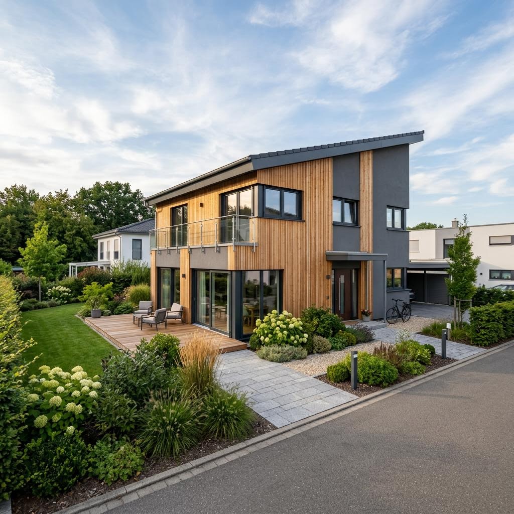 Holzhaus Wörthsee von Isartaler Holzhaus — modernes Familienhaus mit Pultdach