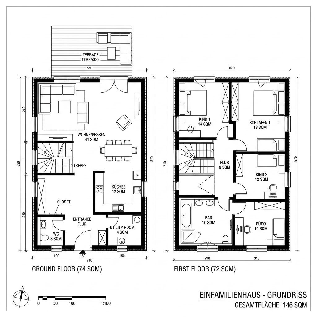 Grundriss Wörthsee von Isartaler Holzhaus — 146 m², 5 Zimmer