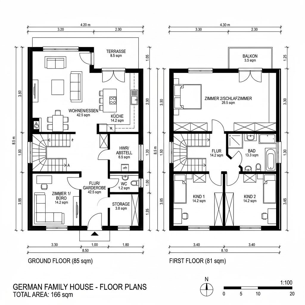 Grundriss Landhaus Ilz von Sonnleitner Holzbauwerke — 166 m², 5 Zimmer