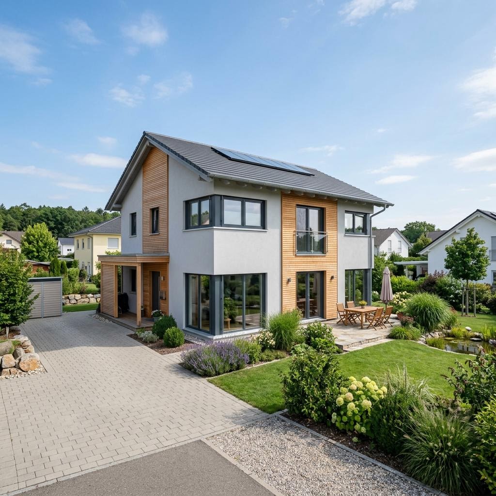 Holzhaus Landhaus Linz von Sonnleitner Holzbauwerke — individuell geplantes Haus mit Satteldach