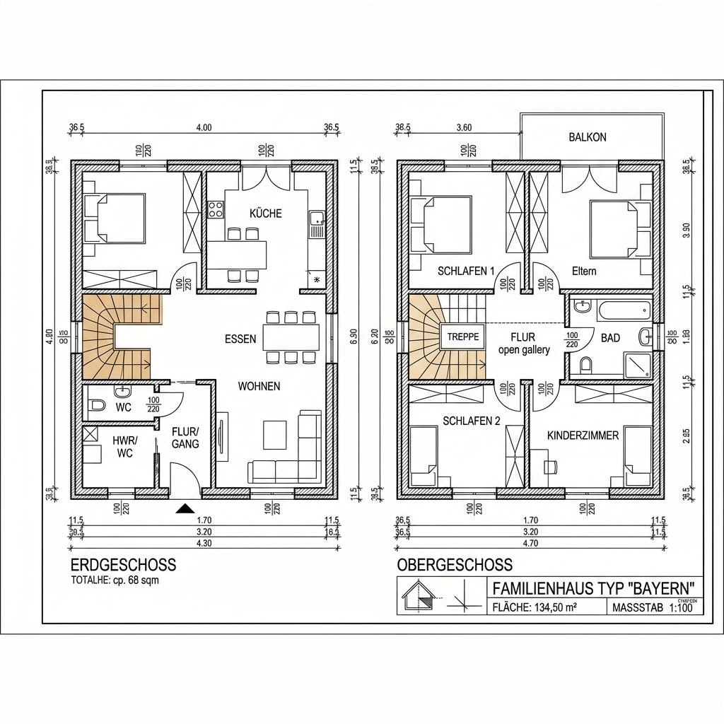 Grundriss Landhaus Vils von Sonnleitner Holzbauwerke — 134 m², 4 Zimmer