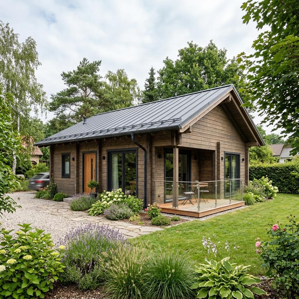 Ferienhaus Saimaa 64 von Honka als finnisches Blockhaus aus Polarkiefer mit Satteldach