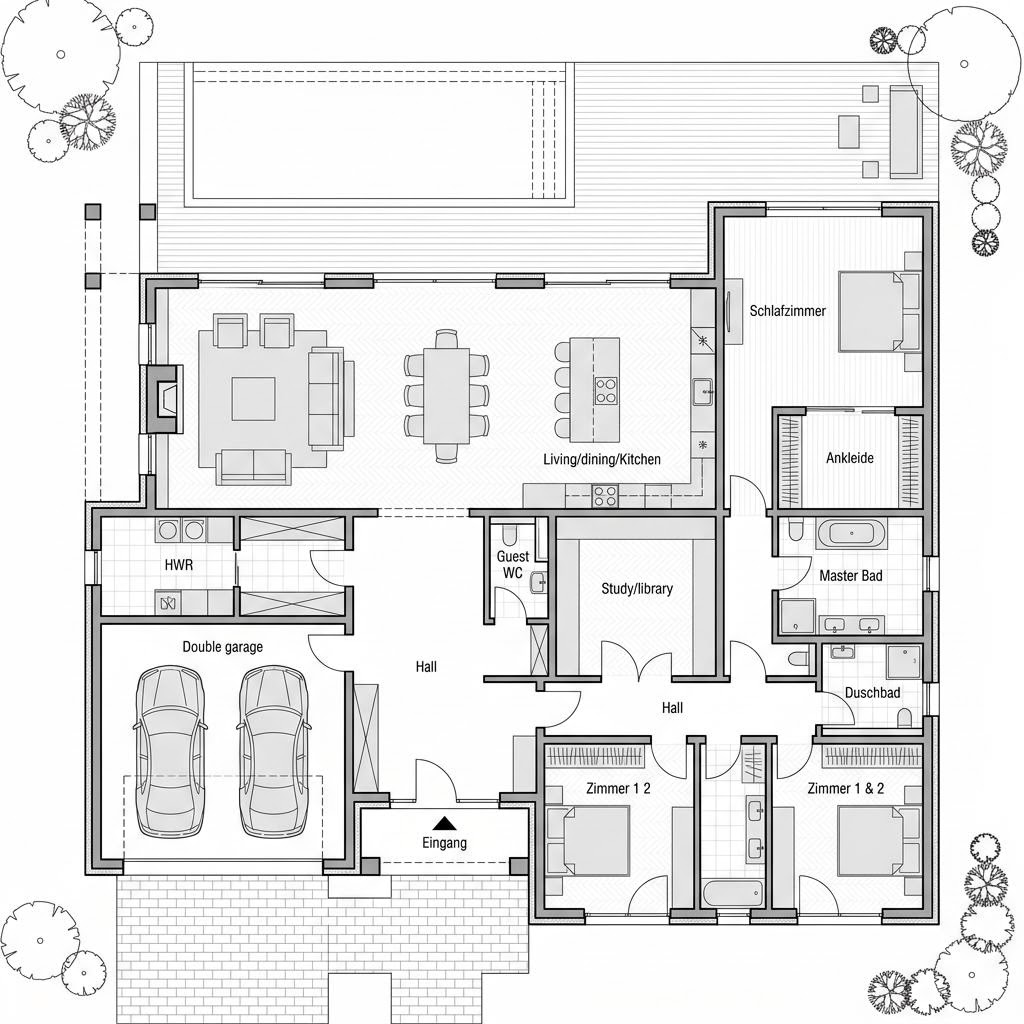 Grundriss ART 5 – 260 m² Luxusvilla & Designerhaus mit 6 Zimmern