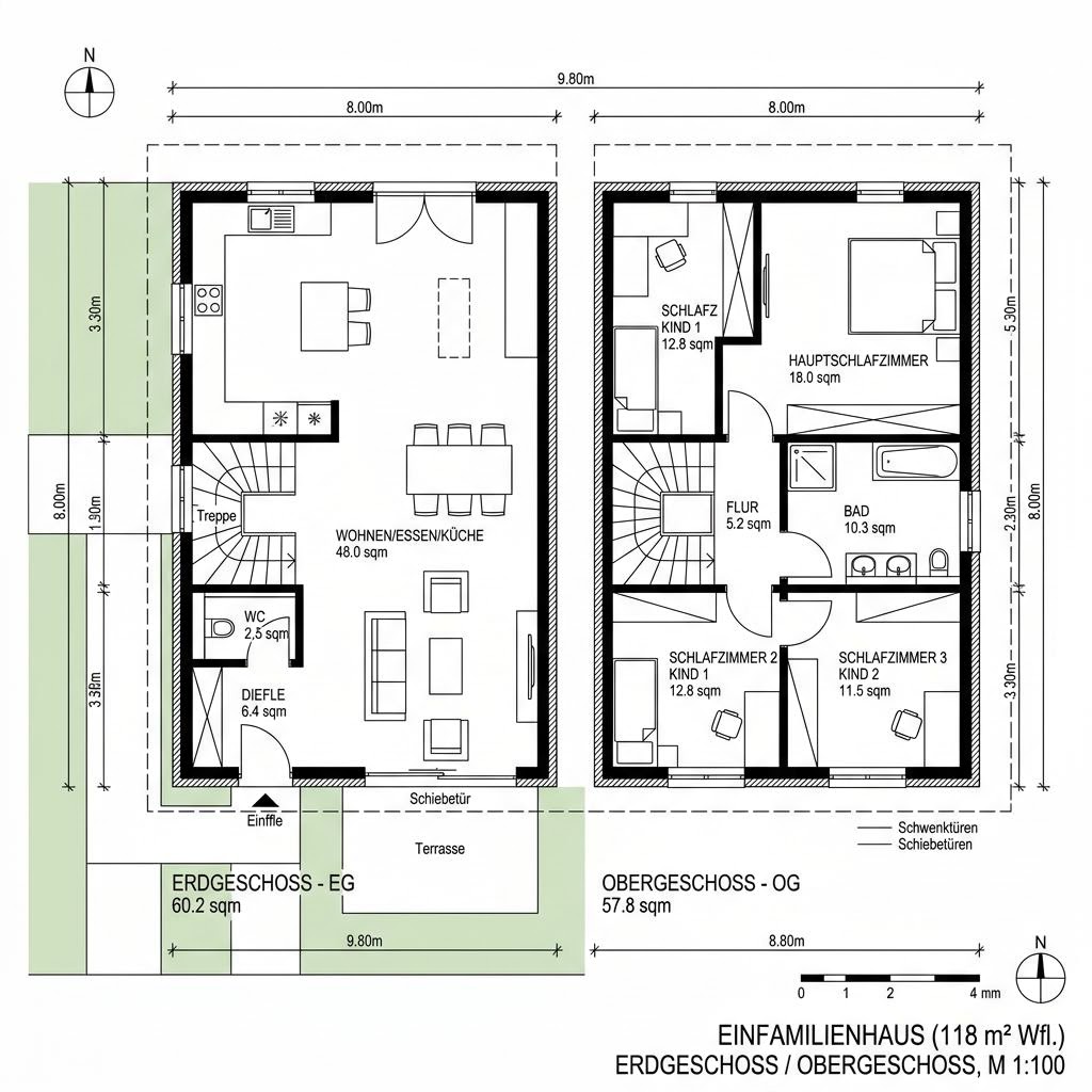 Grundriss Concept 2.4 von KAMPA — 118 m², 4 Zimmer