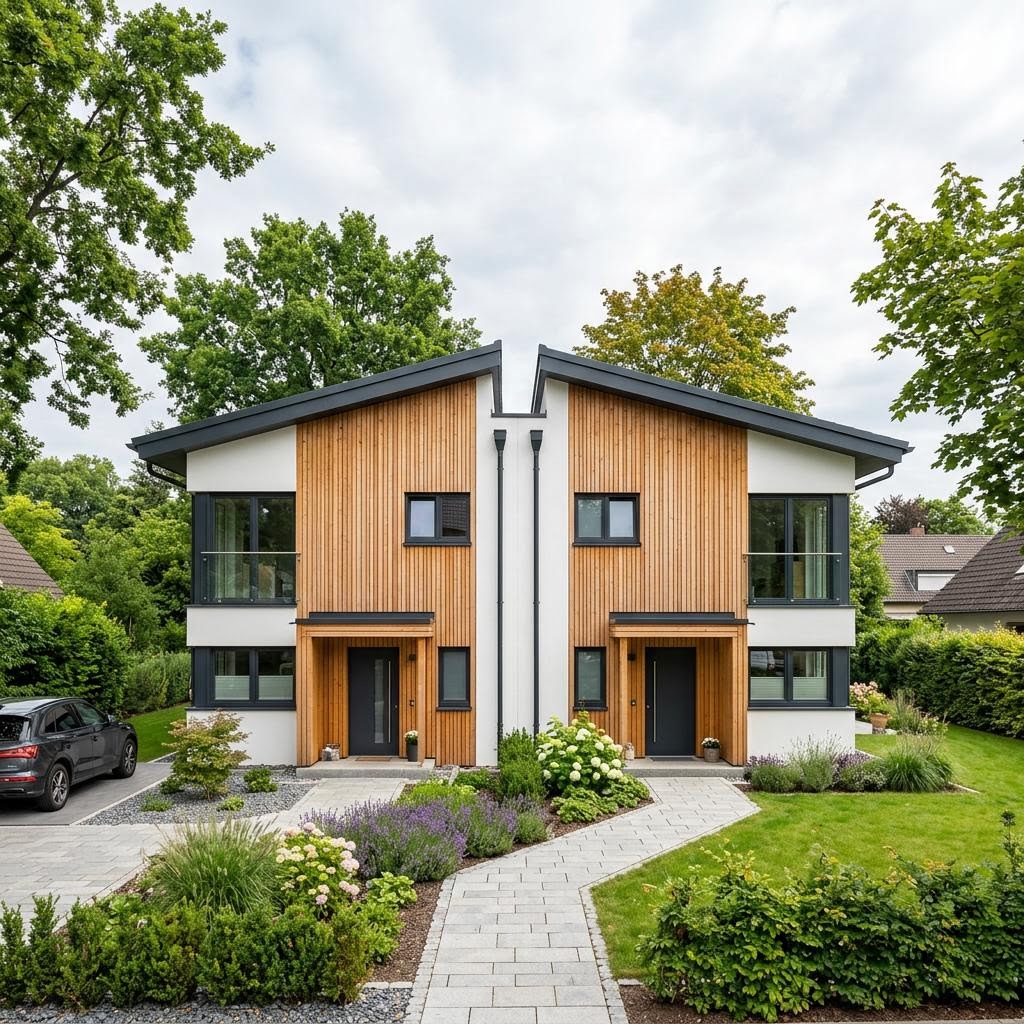Doppelhaus Doppelhaus StadtDuo 146 von KAMPA — Pultdach, 146 m²