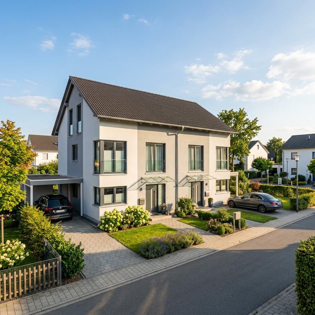 Massives Doppelhaus Cetus 128 von Kern-Haus mit Satteldach
