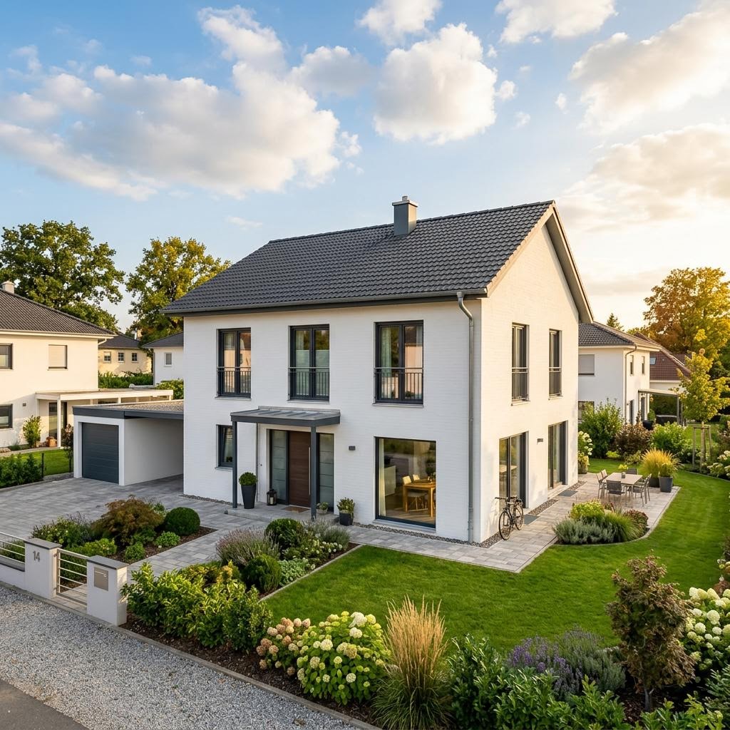 Massives Einfamilienhaus Familia Nova 148 von Kern-Haus mit Satteldach