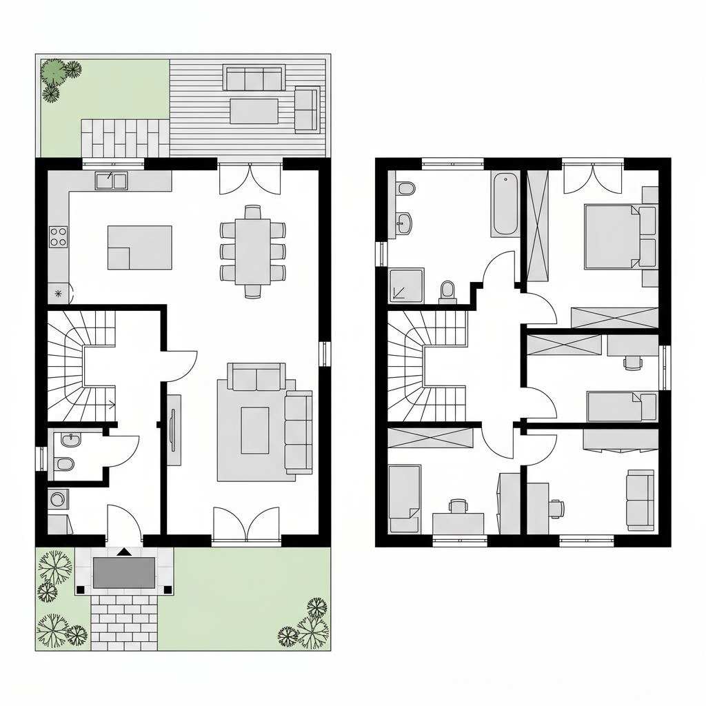 Grundriss Familia Nova 148 von Kern-Haus — 148 m², 5 Zimmer