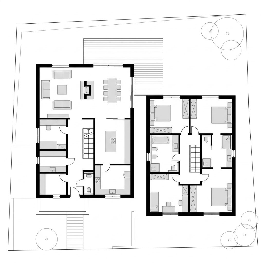Grundriss Stadtvilla Aurelio 158 von Kern-Haus — 158 m², 5 Zimmer