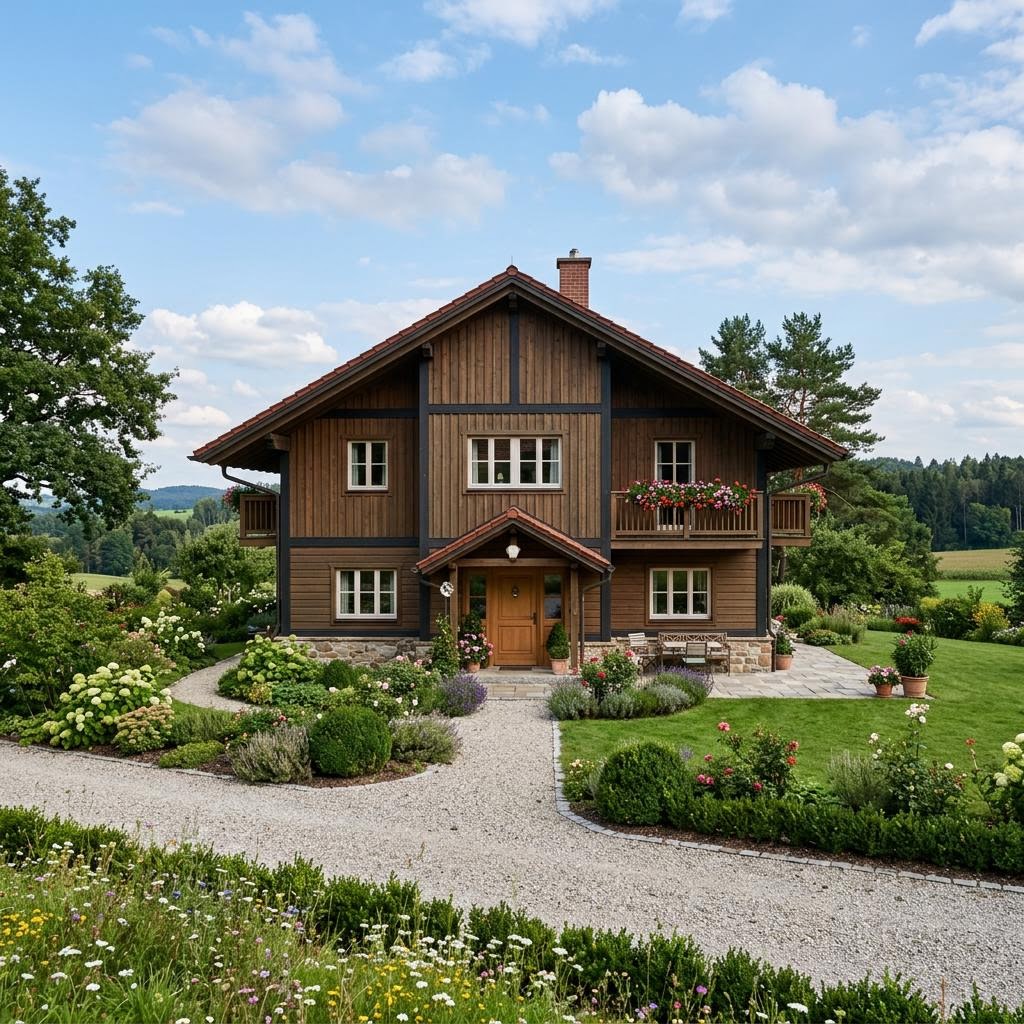 Landhaus Landhaus Birkenweg 128 Ausbau von Albert Haus — Fertighaus in Holztafelbau mit rund 128 m²