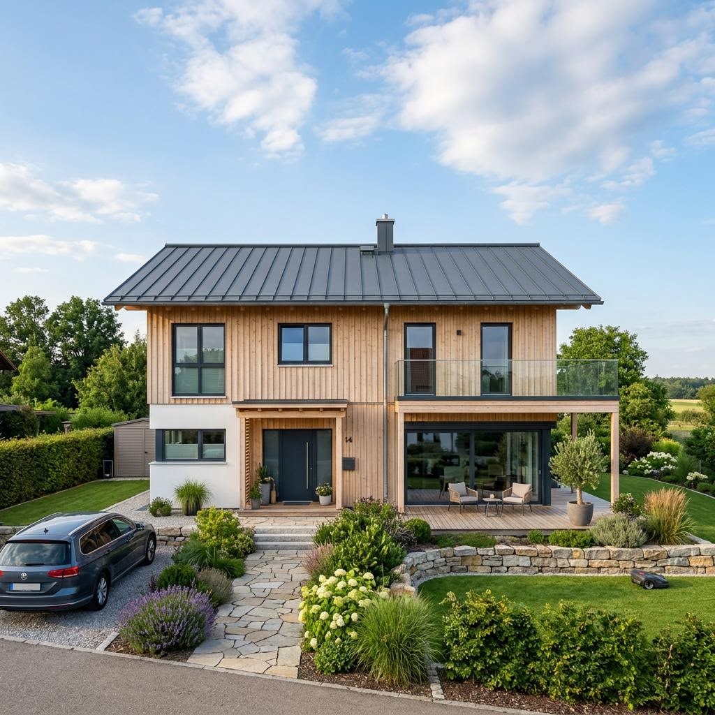 Landhaus Hochfelln 165 von Chiemgauer Holzhaus — Vollholzhaus mit sechs Zimmern und 165 m²