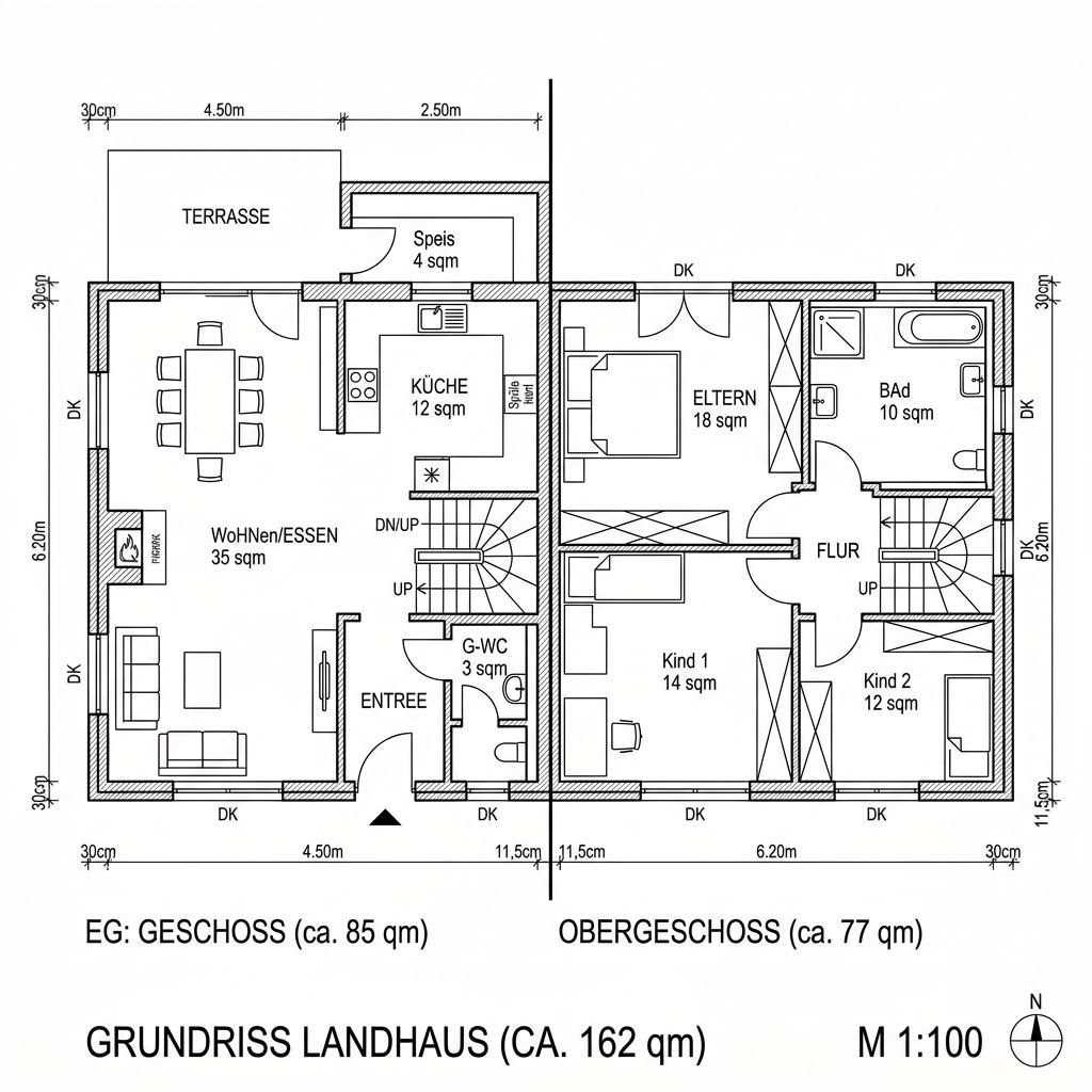 Grundriss Landhaus Lexington 162 von Greenville — 162 m², 6 Zimmer