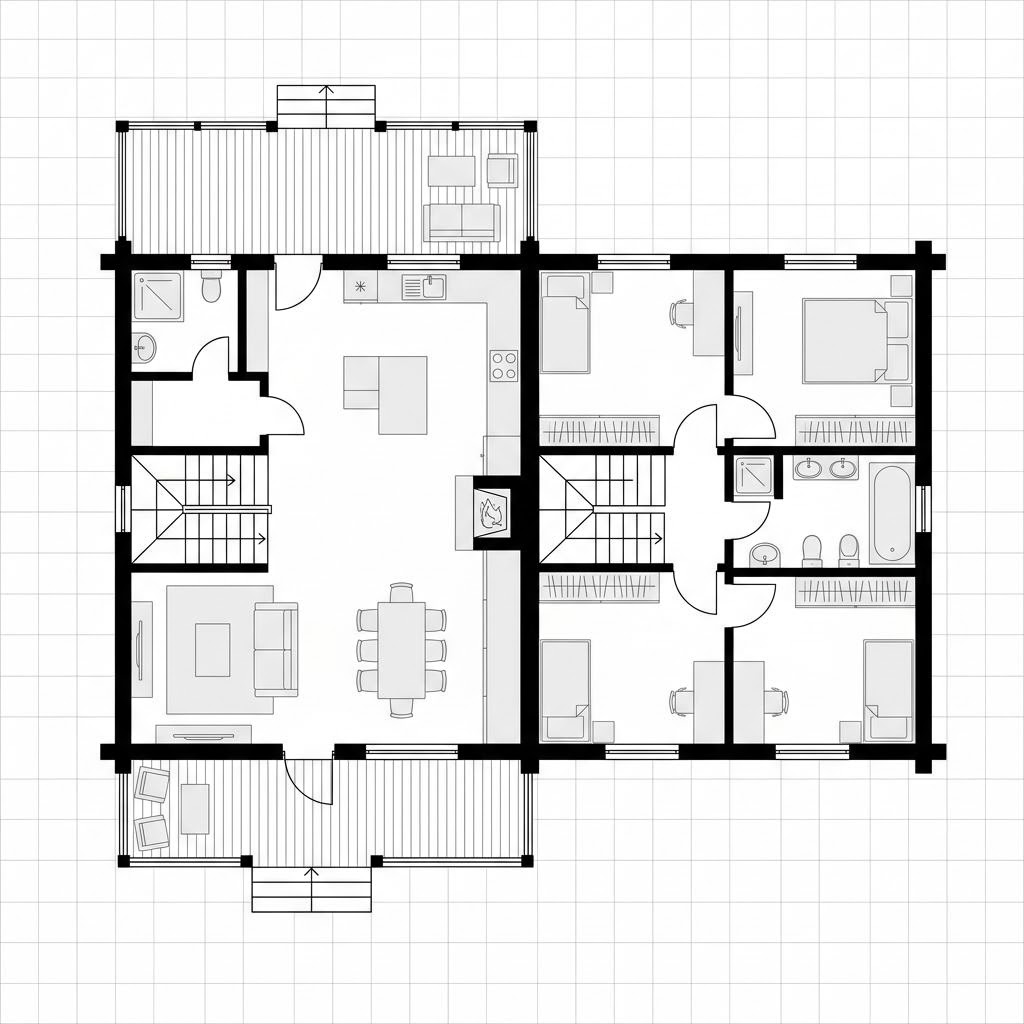 Grundriss Chalet Wetterstein – 124 m² Chalet mit 4 Zimmern