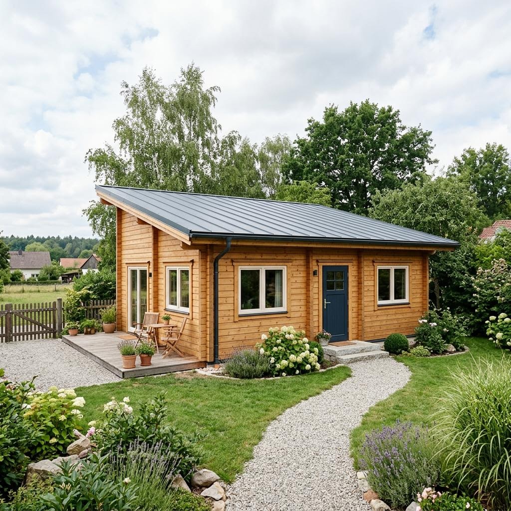 Singlehaus Solo 68 von LéonWood — Massivholz-Blockbau mit 68 m²