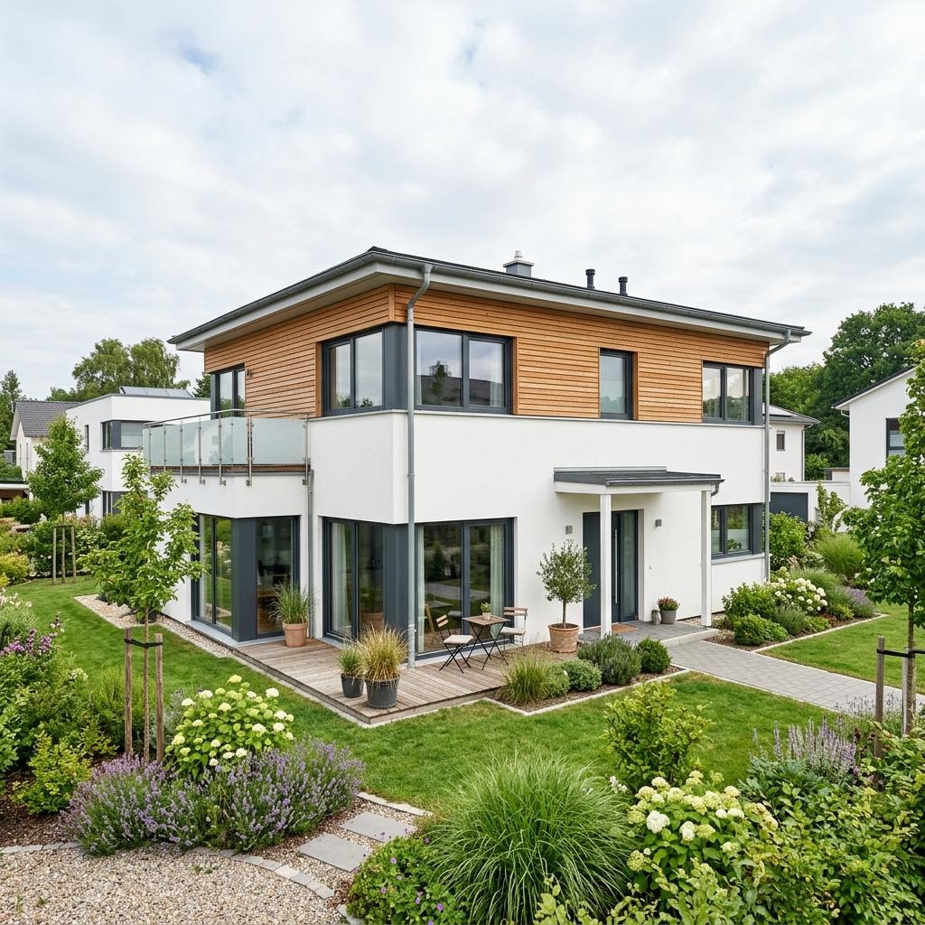 Flachdachhaus Solution Flat 116 Kompakt von Living Fertighaus mit Flachdach — kompaktes Holzfertighaus mit 116 m²