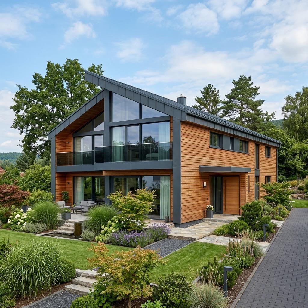 Luxusvilla & Designerhaus Pultdach Design 210 von LUXHAUS — Fertighaus mit rund 210 m²