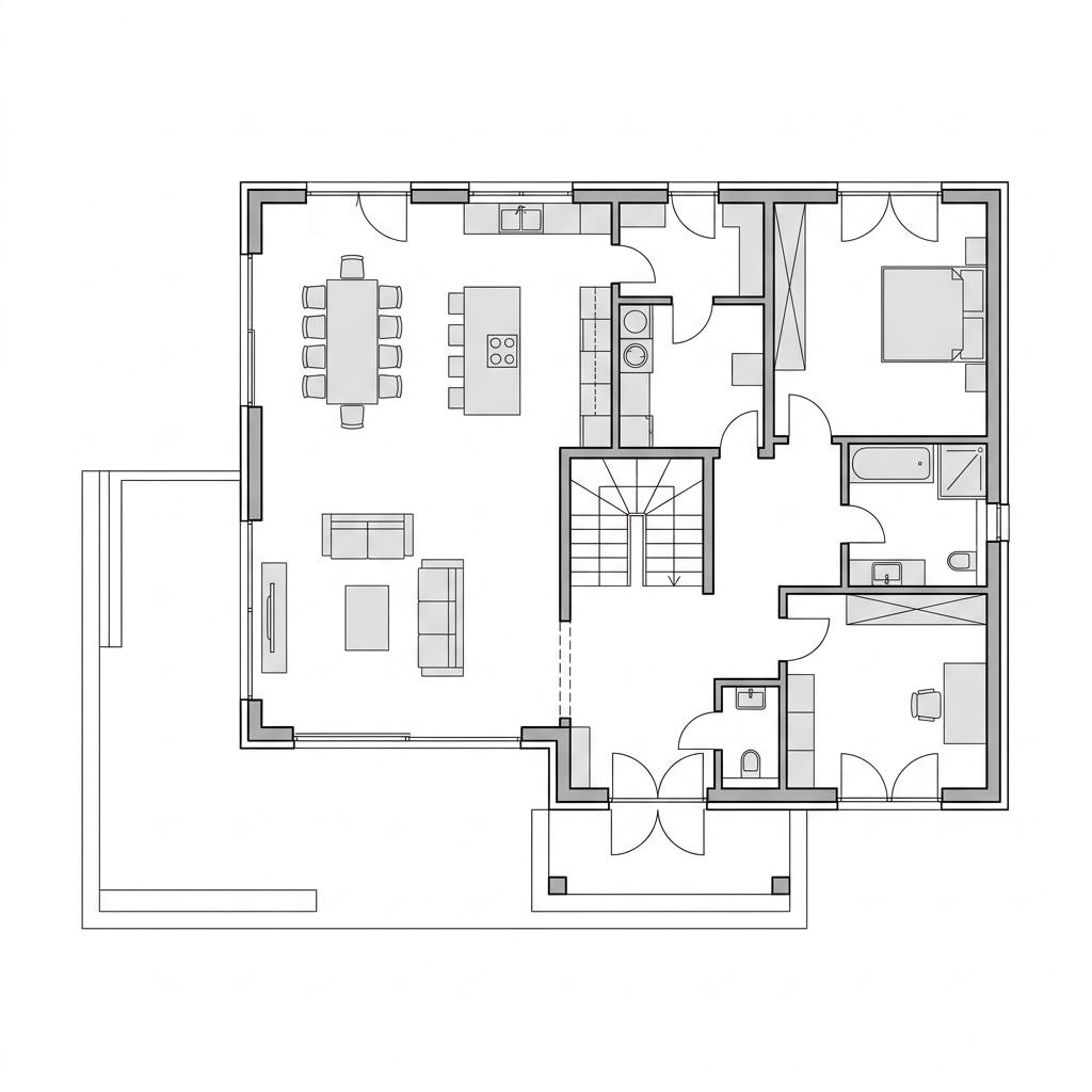 Grundriss Walmdach 220 – 220 m² Luxusvilla & Designerhaus mit 6 Zimmern