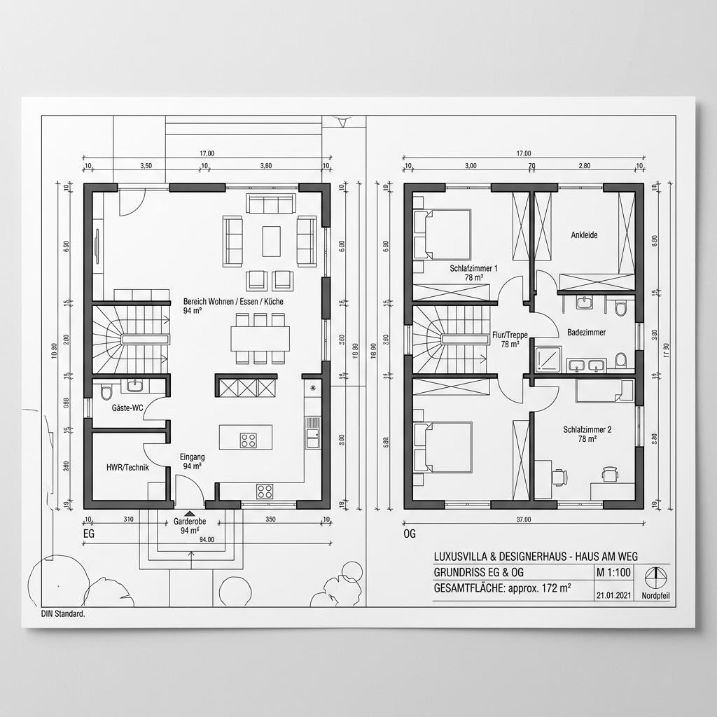 Grundriss City Villa 172 von ARGE-HAUS — 172 m², 5 Zimmer