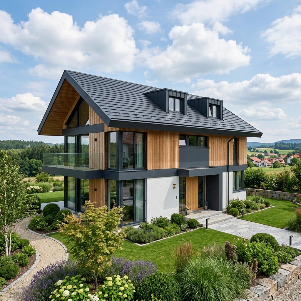 Luxusvilla & Designerhaus MODUM 8 Beispiel 9 von HUF HAUS — Fertighaus mit rund 186 m²