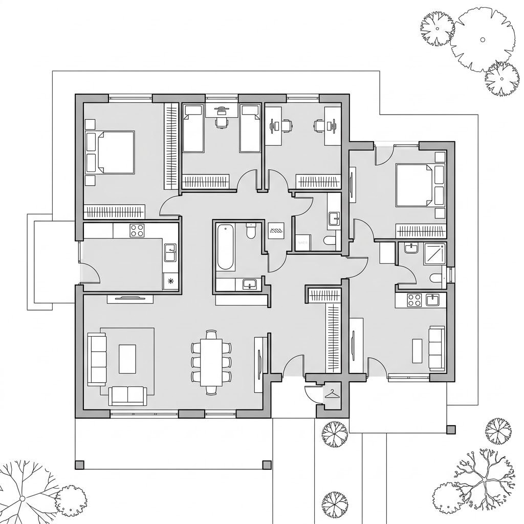 Grundriss FamilyStyle 26.01 S – 232 m² Mehrgenerationenhaus mit 9 Zimmern