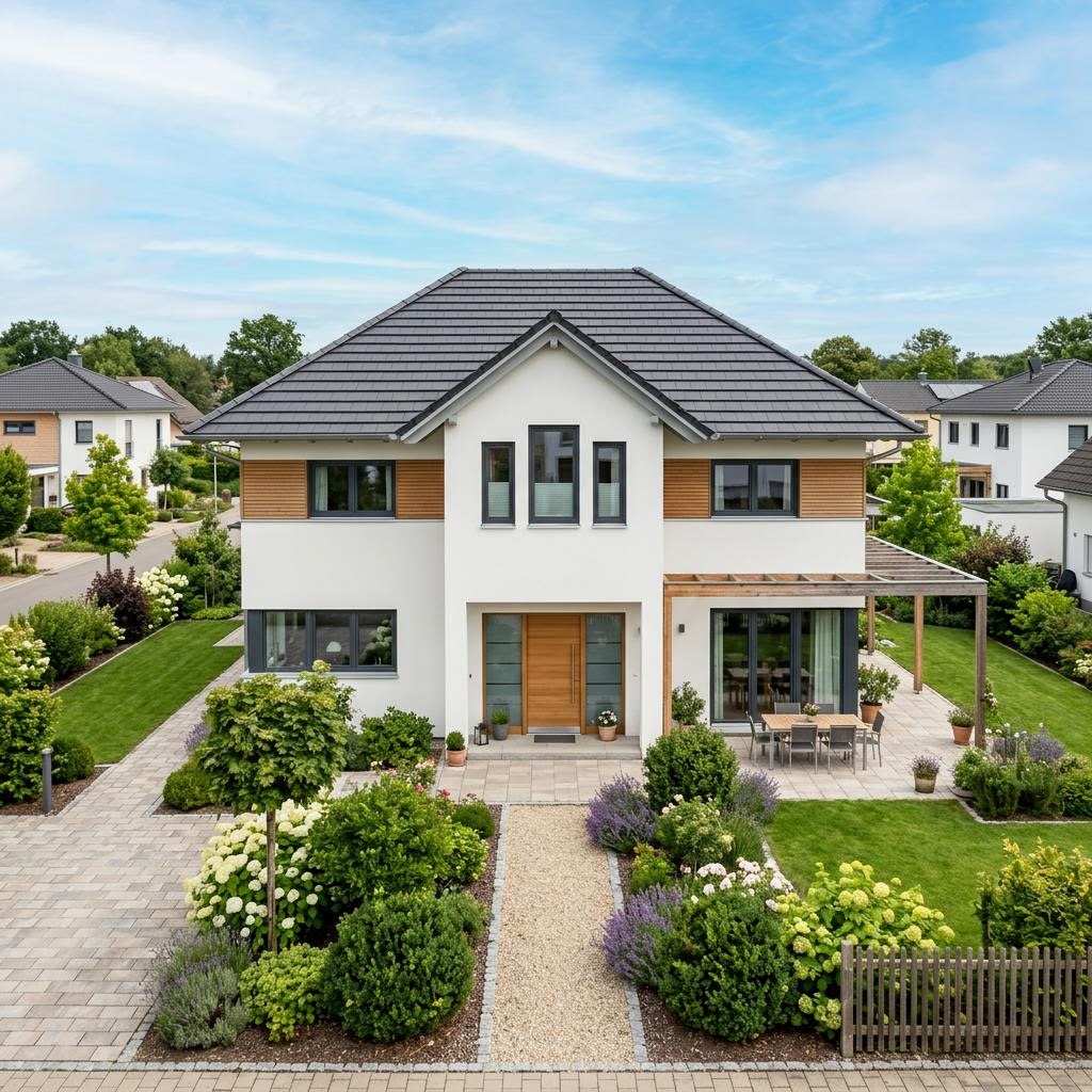 Kapitänshaus Amrum 155 von Nordic Haus mit Krüppelwalmdach und Kapitänsgiebel — 155 m²