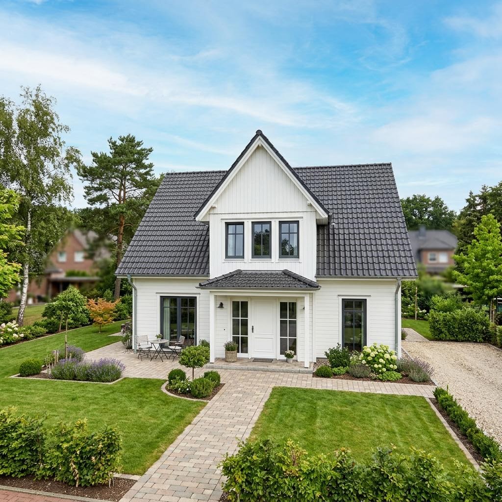 Kapitänshaus Föhr 118 von Nordic Haus mit Zwerchdach im friesischen Stil — 118 m²