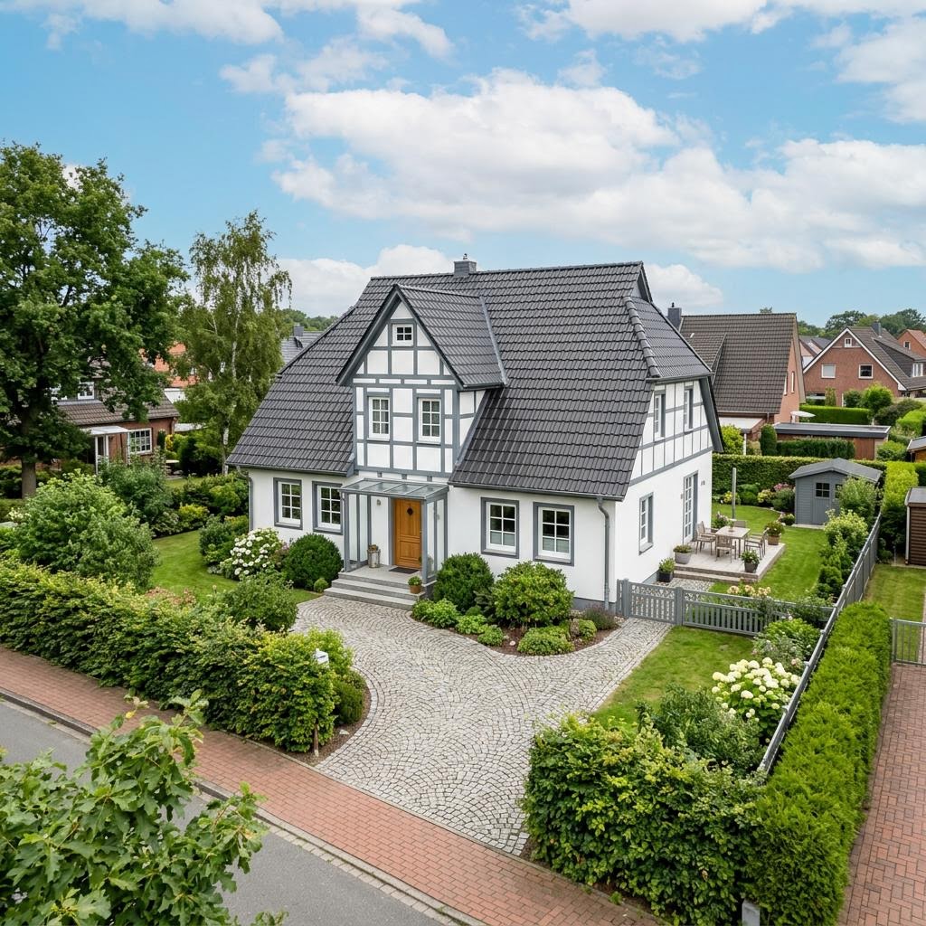 Kapitänshaus Husum 128 von Nordic Haus mit Krüppelwalmdach und Kapitänsgiebel — 128 m²