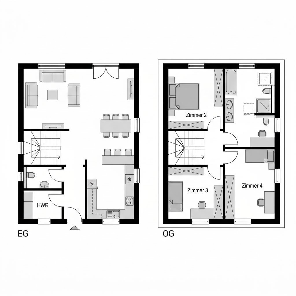 Grundriss Marschhof 158 – 158 m² Friesenhaus mit 5 Zimmern