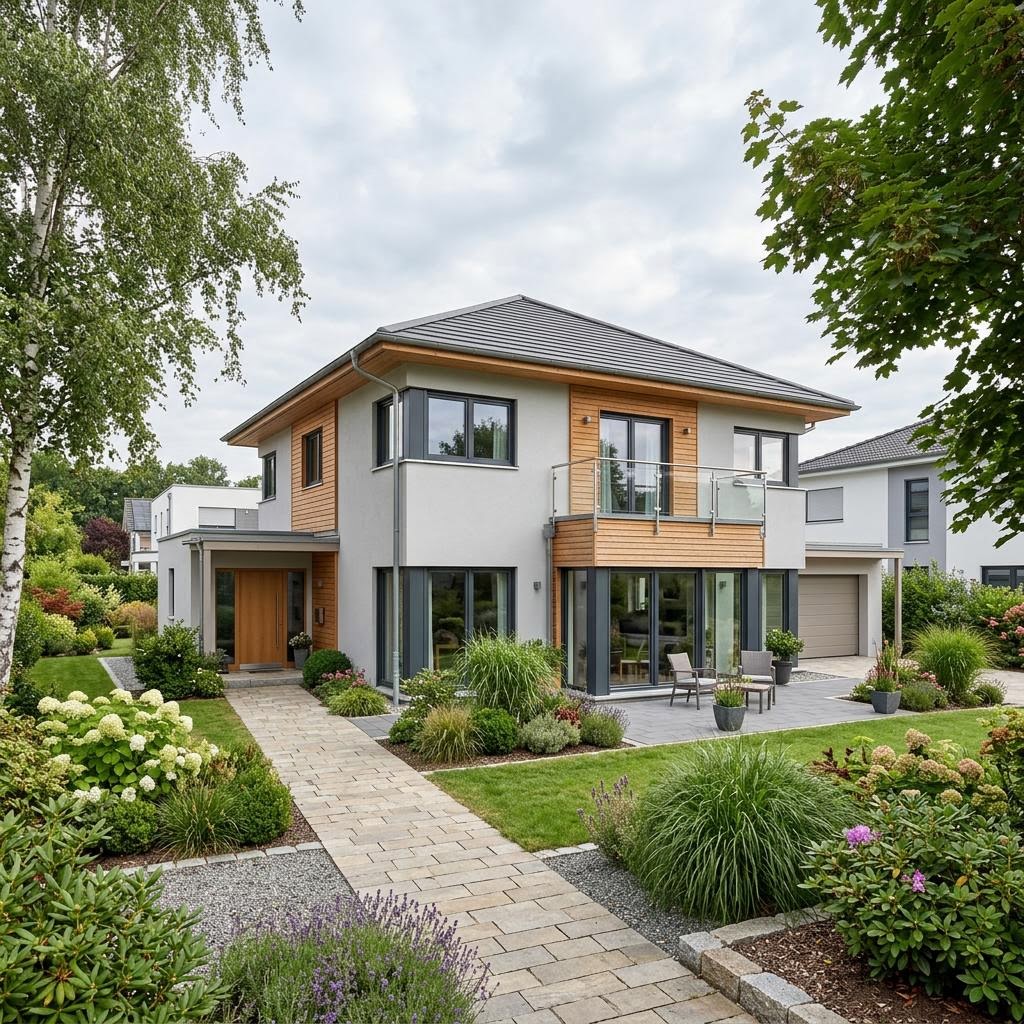 Stadtvilla Stadtresidenz Vela 170 von OKAL Haus mit Walmdach und Wintergarten-Anschluss