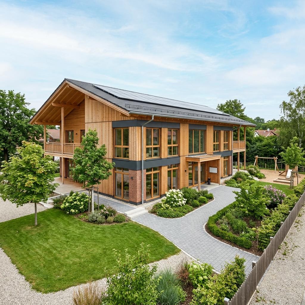 Gewerbe Kindergarten Vital-Businessgebäude von Regnauer — Holzfertigbau mit 1200 m²