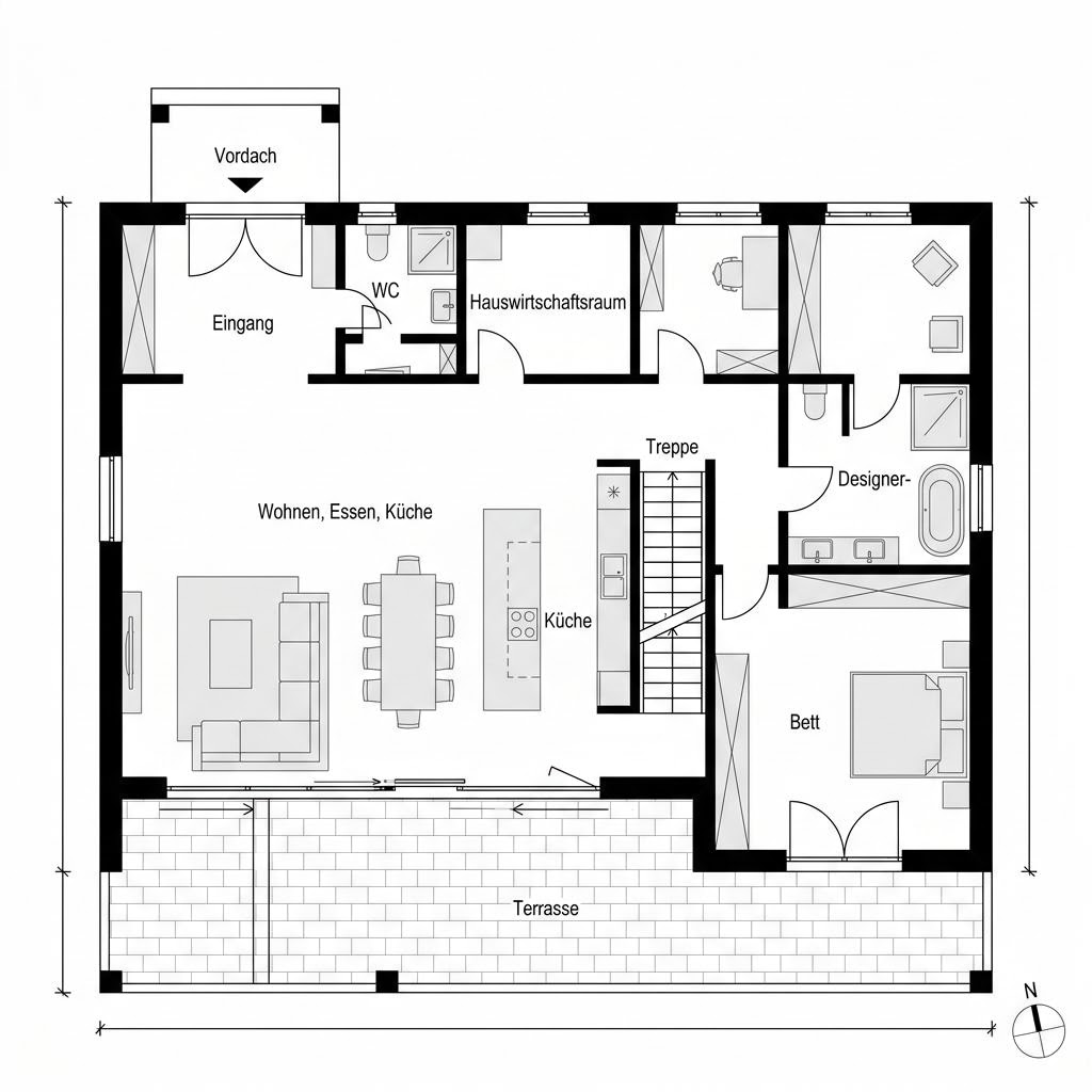 Grundriss Medley 303 – 180 m² Luxusvilla & Designerhaus mit 5 Zimmern