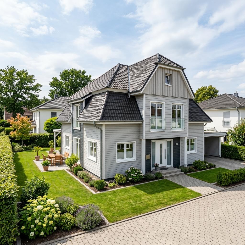 Doppelhaus Doppelhaus Nordic Duo 130 von ScanHaus Marlow — Krüppelwalmdach, 130 m²