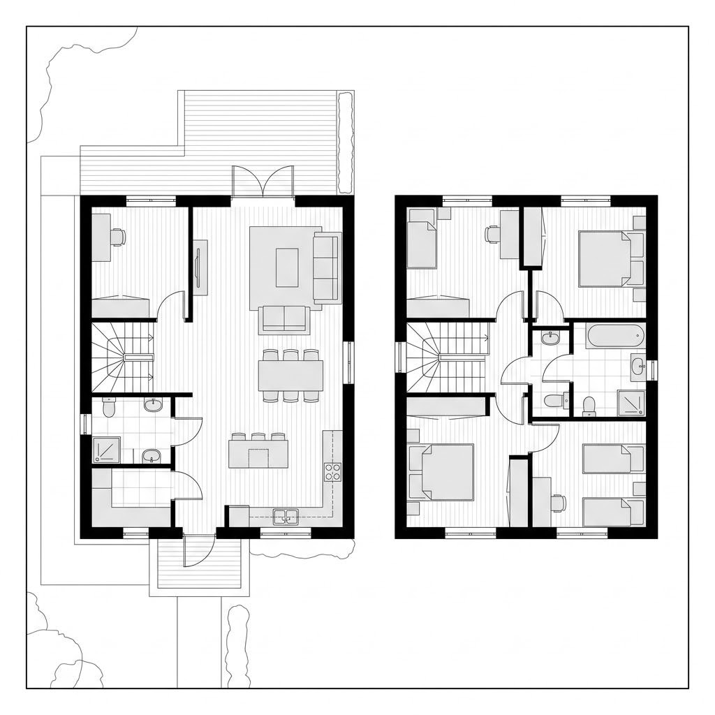 Grundriss Schwedenhaus SH 145 N von scanhaus — 145 m², 5 Zimmer