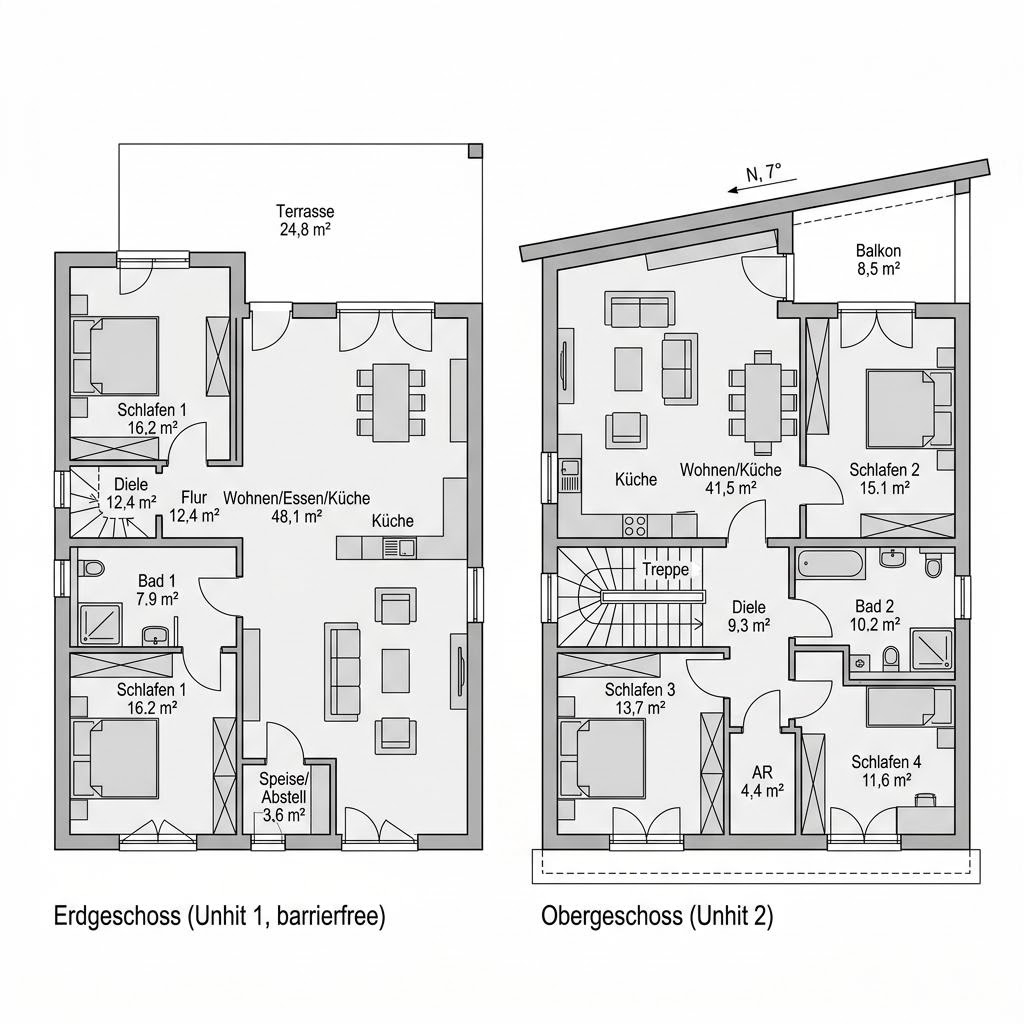 Grundriss Mehrgenerationenhaus Fokus Generation 246 – 246 m² Mehrgenerationenhaus mit 9 Zimmern